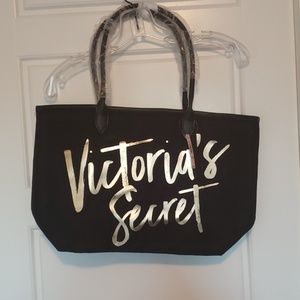 NWT Victoria's secret black and gold open tote